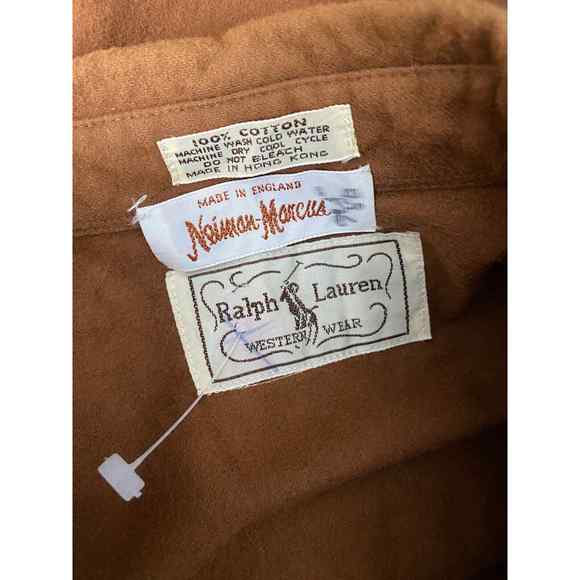 Ralph Lauren womens western shirt vintage 1970s snap top RL Country brown Polo S - Picture 6 of 7